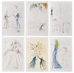 Six images of Salvador Dali Tristan And Iseult