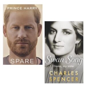 The books Spare and Swan Song on a white background